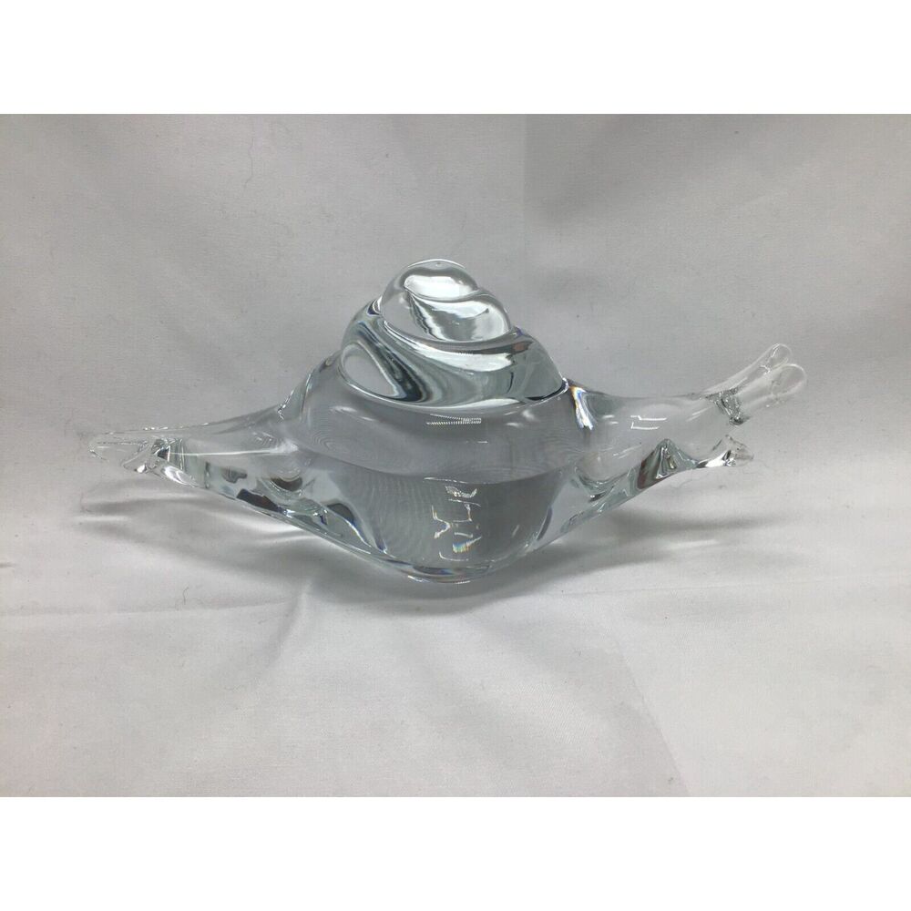 Murano Clear Art Glass Snail 6.5 Inch Fairy Whimsy Cottage Cabincore Folklore - Picture 5 of 10
